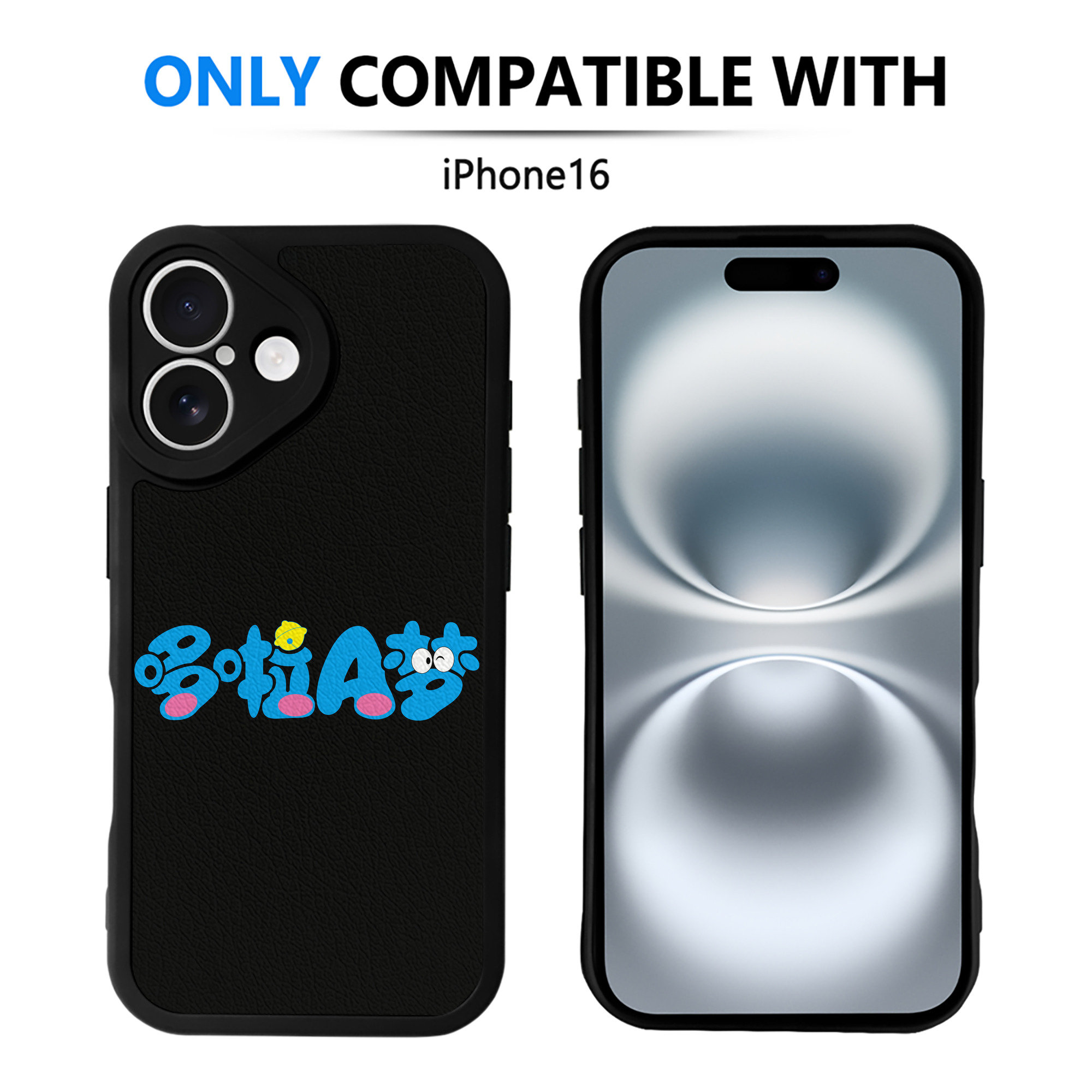 （画像用） ドラえもん Doraemon 【iPhone 16シリーズ対応】シリコンスマホケース（レザー調） 材質：シリコン